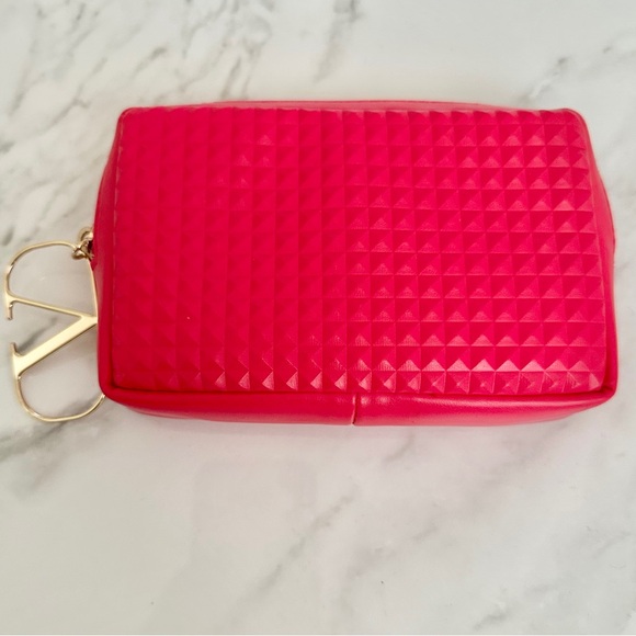 Valentino Beauty Toiletry Cosmetic Bag Pouch Red Gold - Picture 8 of 8